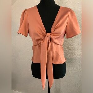 Wild Fable Satin Peasant Blouse